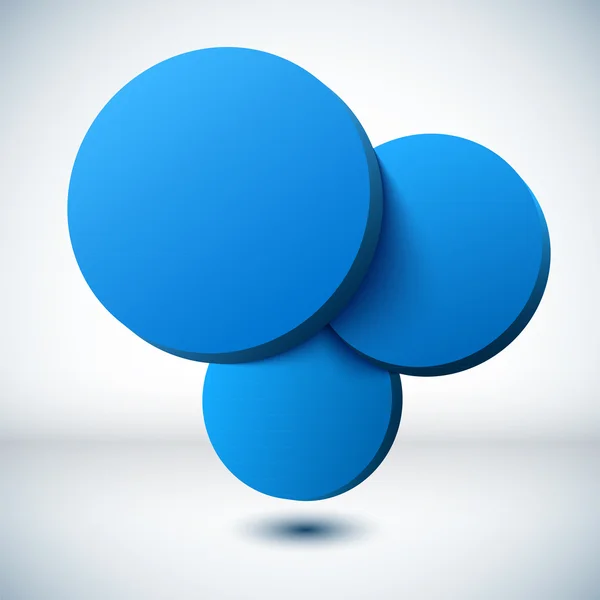 蓝色的 3d 圆形背景. — 图库矢量图片