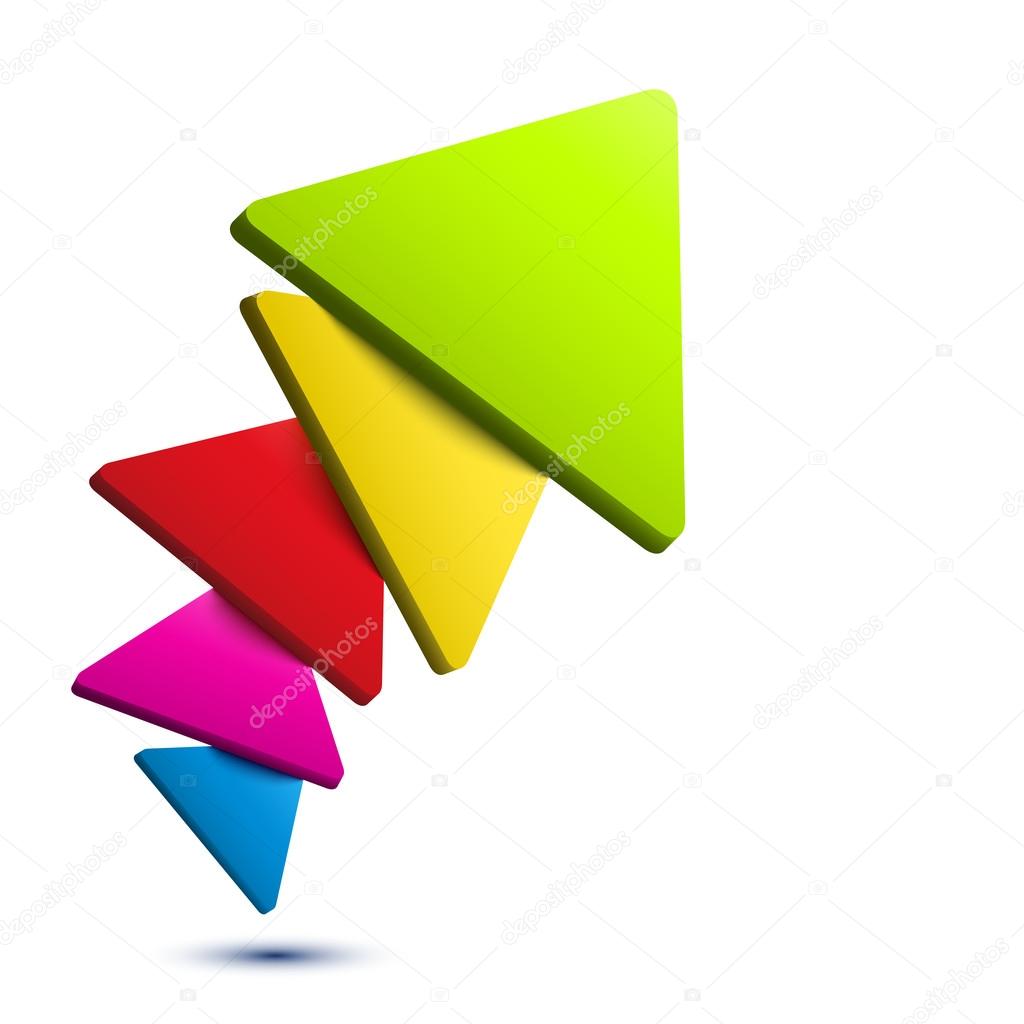Colorful 3D triangle background.
