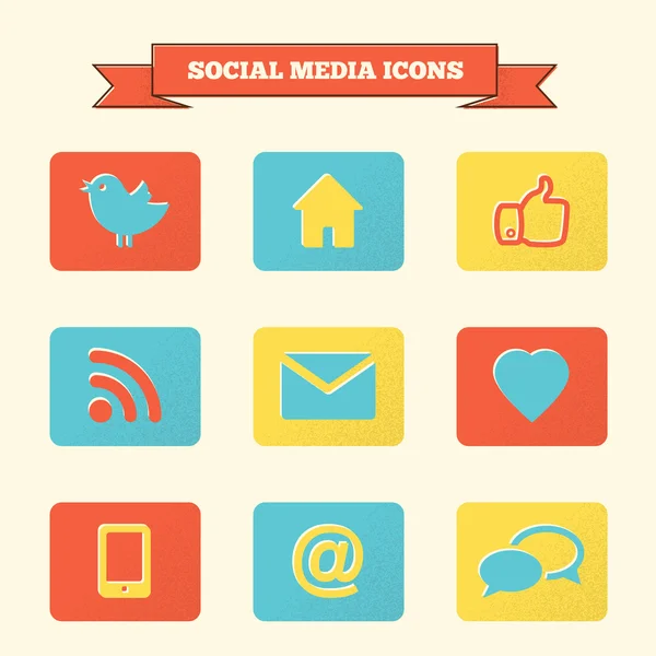 Conjunto de iconos de redes sociales . — Archivo Imágenes Vectoriales