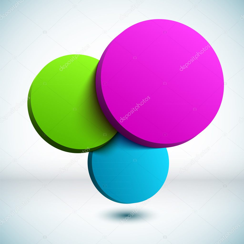 Colorful 3D circle background.
