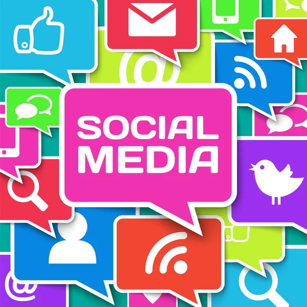 Sociala nätverk ikoner på färger — Stockfoto