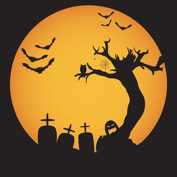 Grunge Halloween éjszaka háttér — Stock Vector