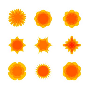 çiçekler ve soyut şekiller tasarımınız için ayarla