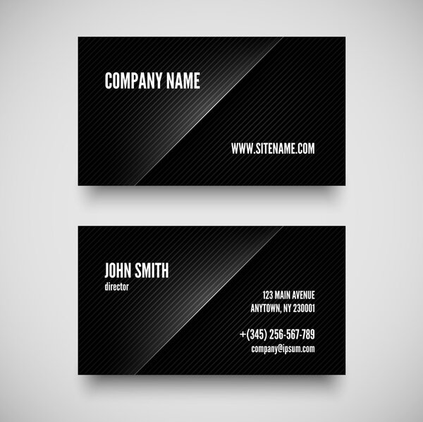 Black business card template