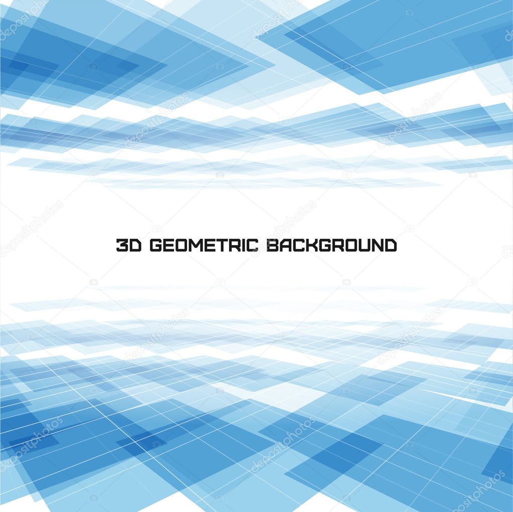 3D Geometric blue background
