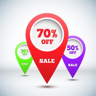 3d renkli harita işaretleyicisinden seti