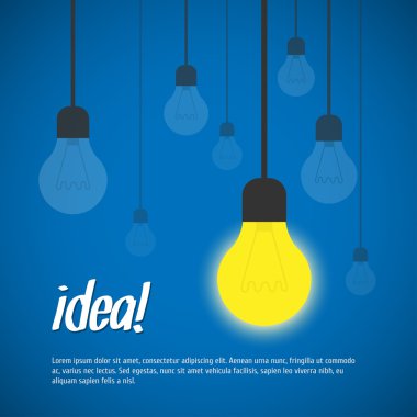 Light bulb idea vector illustration clipart