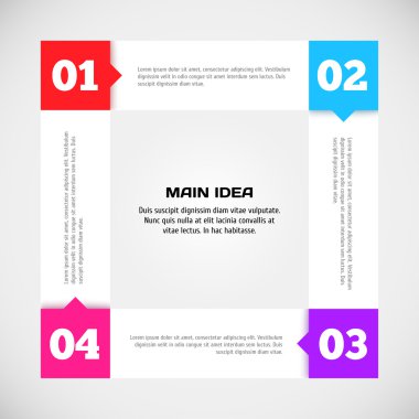 Modern ok numara seçenekleri afiş. vektör çizim. iş akışı düzenini, diyagram, adım seçenekleri, web tasarım, infographics için kullanılabilir.