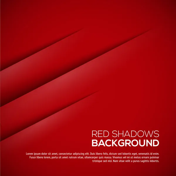 Red background with realistic shadows — Stock Vector