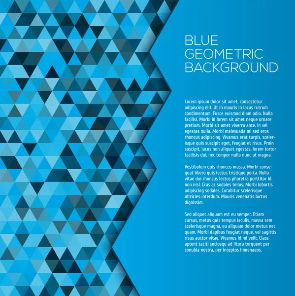三角形の付いた青色の幾何学的な背景 — ストックベクタ