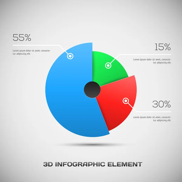 Desain Infografis 3D - Stok Vektor