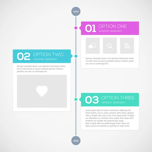 Templat desain timeline modern - Stok Vektor