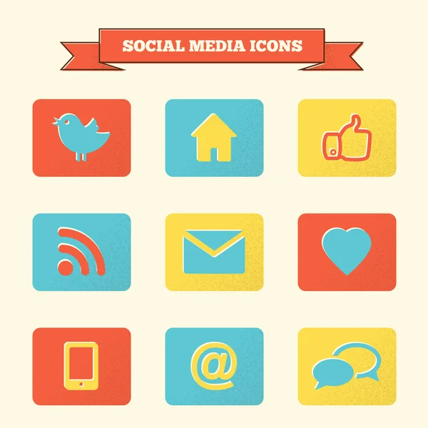 Social media icons set. — Stock Vector