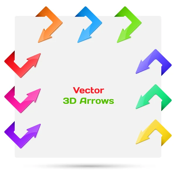 Establecer flechas vectoriales en forma de pegatinas de papel — Vector de stock