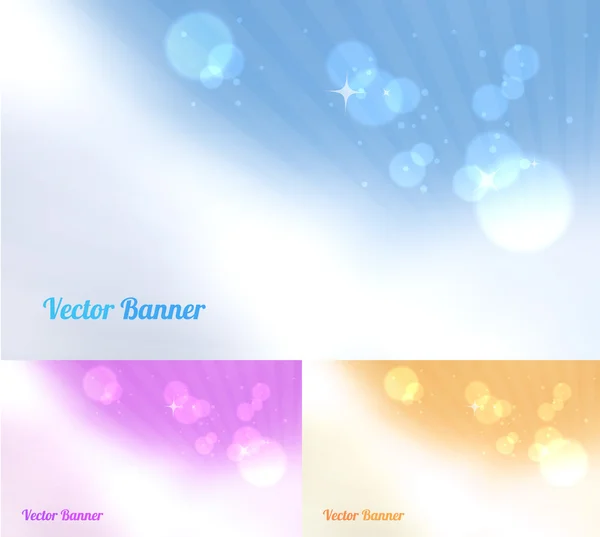 Banners com Bokeh — Vetor de Stock