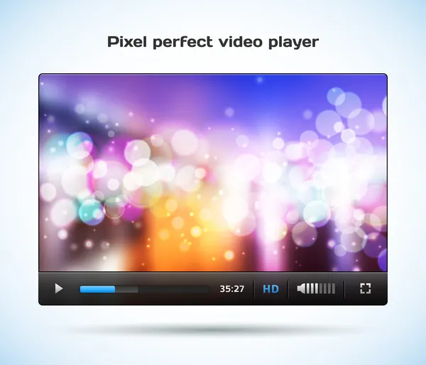 Pixel reproductor de vídeo perfecto para la web . — Archivo Imágenes Vectoriales