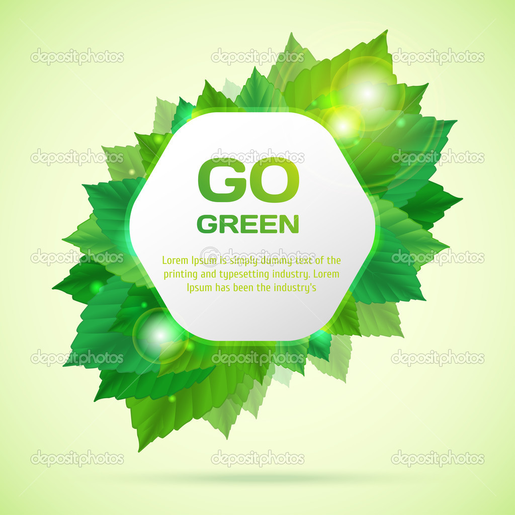 Abstract go green vector illustration with leafs