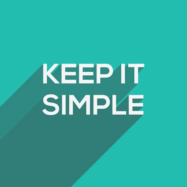 Keep It Simple tipografía plana moderna — Vector de stock