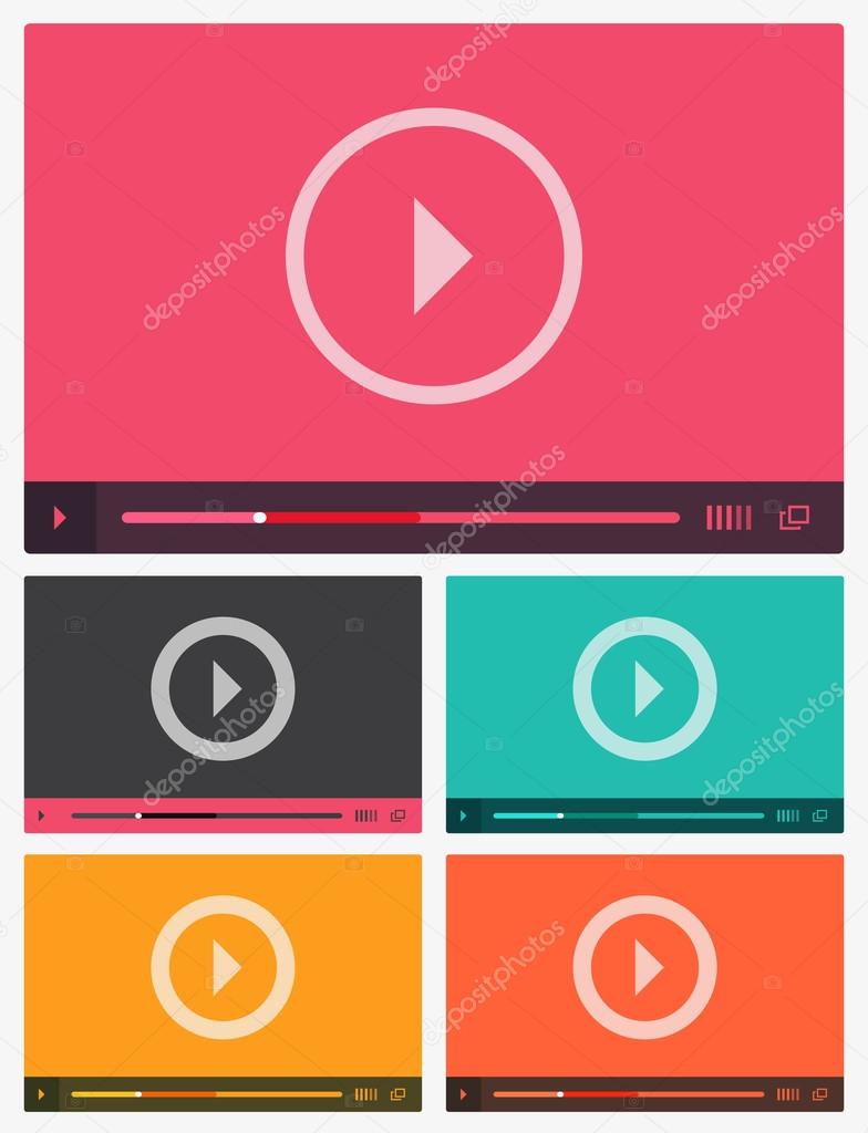 Modern flat video player interface.