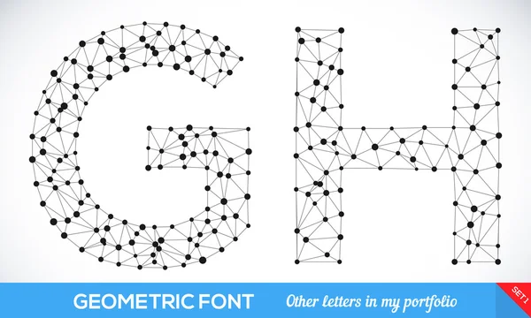 Geometrische type lettertype. — Stockvector