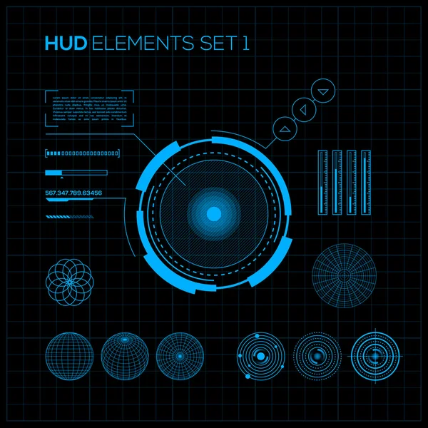 HUD et GUI réglés. Interface utilisateur futuriste . — Image vectorielle