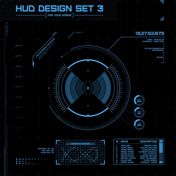 Hud ve GUI ayarlayın. fütüristik kullanıcı arabirimi. — Stok Vektör