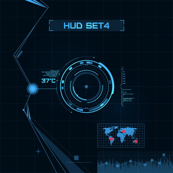 HUD and GUI set. Футуристический интерфейс пользователя
.