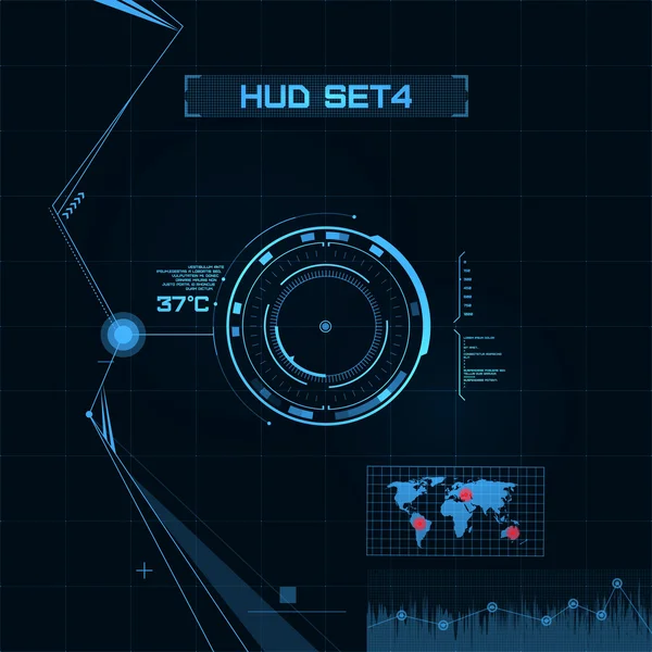 Conjunto HUD y GUI. Interfaz de usuario futurista . — Vector de stock