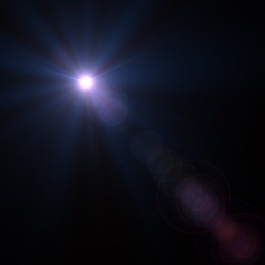 lens flare efekti siyah arka plan üzerinde