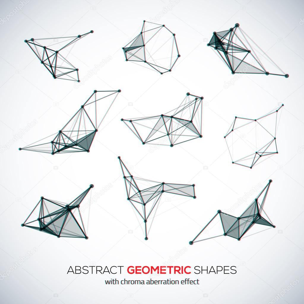 Set of abstract vector geometric shapes