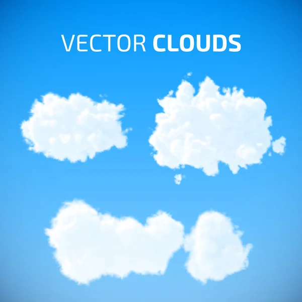 Conjunto de nubes vectoriales. Cielo azul con nubes . — Vector de stock