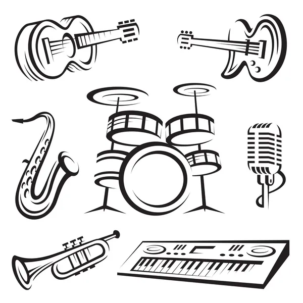 Instrumentos musicais — Vetor de Stock
