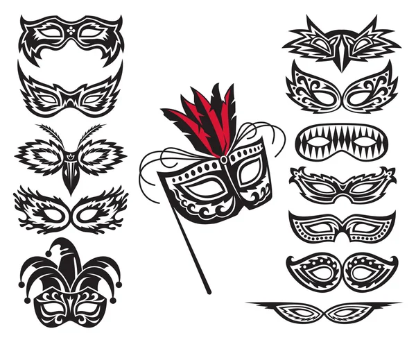 Colección de máscaras — Vector de stock