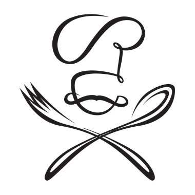 Chef with spoon and fork clipart