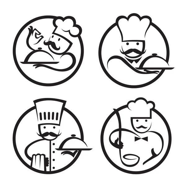 Quatre chefs — Image vectorielle