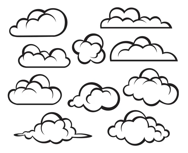 Reeks wolken — Stockvector