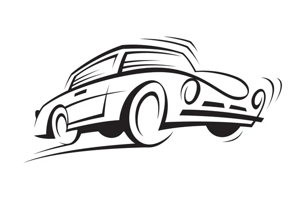 Coche monocromo — Vector de stock