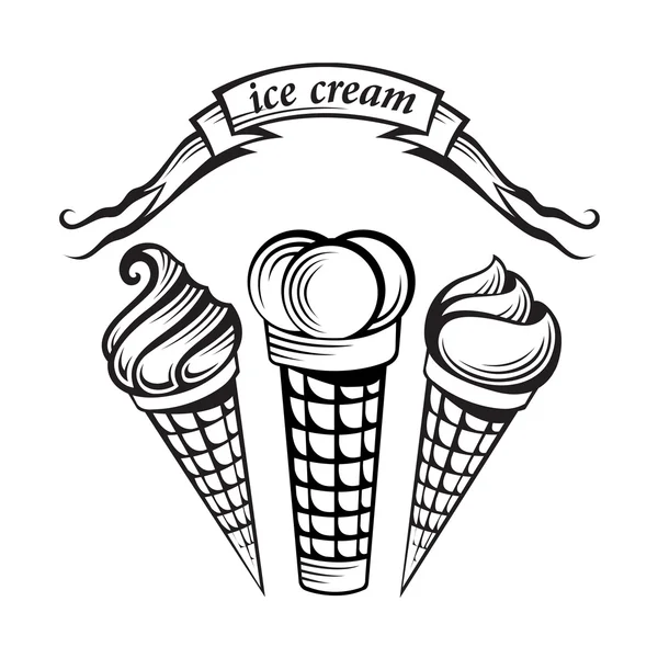 Ensemble de crème glacée — Image vectorielle