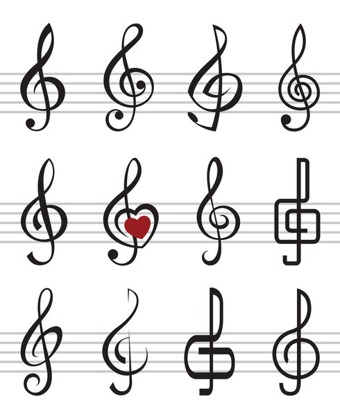 treble clefs