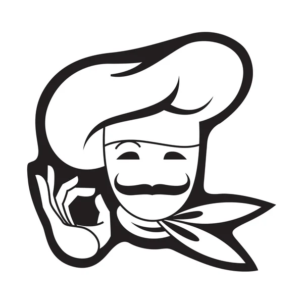 Chef Mustachioed — Vettoriale Stock