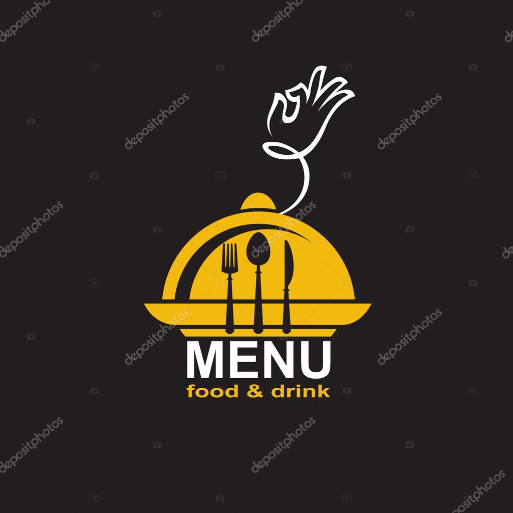 Restaurant menu design with plate and steam