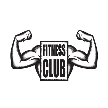 Beyaz arkaplanda izole edilmiş kaslı pazılara sahip güçlü kol simgesi 