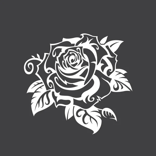 Εικόνα Του Μπουμπούκι Λευκό Τριαντάφυλλο Απομονώνονται Μαύρο Φόντο — Διανυσματικό Αρχείο