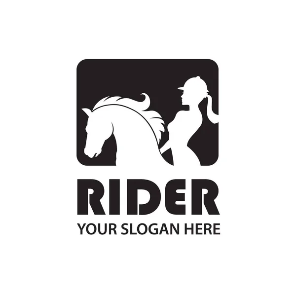 Ícone Cabeça Cavalo Mulher Isolada Fundo Branco — Vetor de Stock