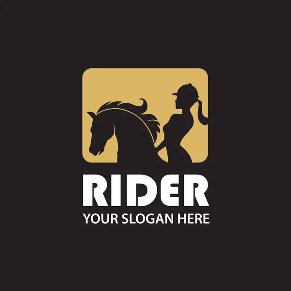 Ícone Monocromático Cabeça Cavalo Mulher Isolada Fundo Preto — Vetor de Stock