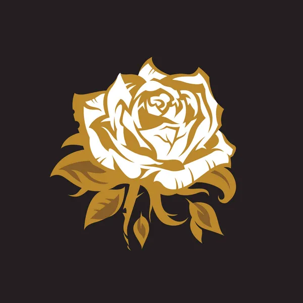 黒い背景に孤立したバラの芽のイメージ — ストックベクタ