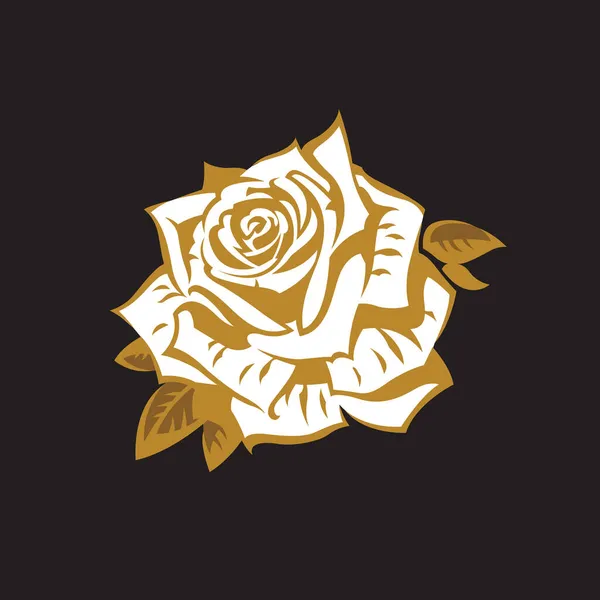 Изображение Бутона Розы Выделенного Черном Фоне — стоковый вектор