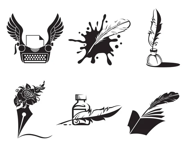 Collection Writer Icon Isolated White Background — ストックベクタ