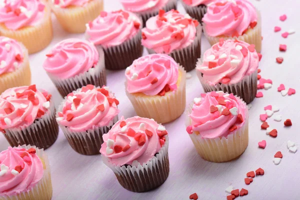 Roze cupcakes close-up — Stockfoto