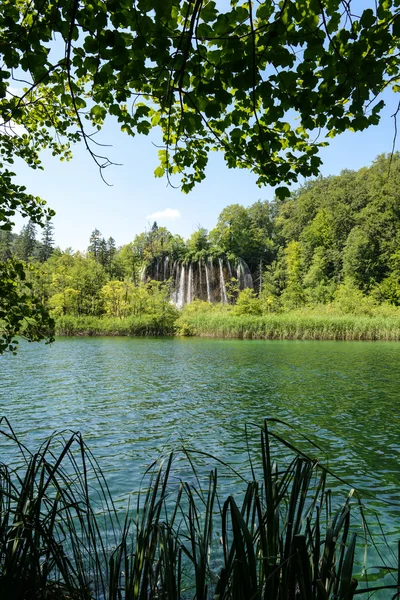 Cascata nel Parco Nazionale di Plitvice in Croazia — Foto Stock